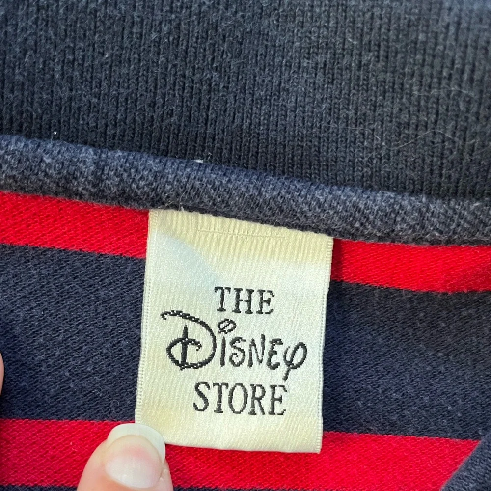 Disney y2K vintage striped polo Navy and Red‎ men’s medium